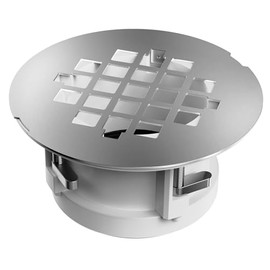 Shower Drain Replacement Kit for Fiberglass & Plastic Shower Pans, Installs from Top Only, Fits 2" Schedule 40 PVC/ABS, Cast Iron & Steel Pipes, 4" to 4.5" Drain Flange Openings, (Brushed Nickel)