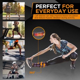 Doc Miller Calf Compression Sleeve – Footless Socks for Women & Men, 20-30mmHg, Shin Splint & Leg Cramp Support, Varicose Veins, Knee High, 1 Pair