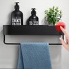 Hodzeed No Drilling Shower Shelf with Towel Rail Bar -