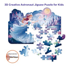 DanMenQing Princess Floor Jigsaw Puzzles for Kids Ages 4-6, 54 Pieces Fun Puzzles for Children, Engaging and Colorful Educational Activity for Little Princesses