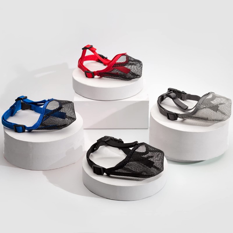 Dog Muzzle with Rounded Mesh, Breathable Muzzle for Small, Medium