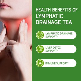 TisaFlor Cleavers Herb Lymphatic Drainage Tea Bags, 50 Counts for Lymph System & Immune Support, 9-in-1 Herbal Blend Tea with Burdock Root Turmeric Elderberry Extracts. Caffeine Free, Vegan, Non-GMO.