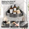 2 PCS Corner Shower Caddy Suction Cup with Hooks, No-Drilling