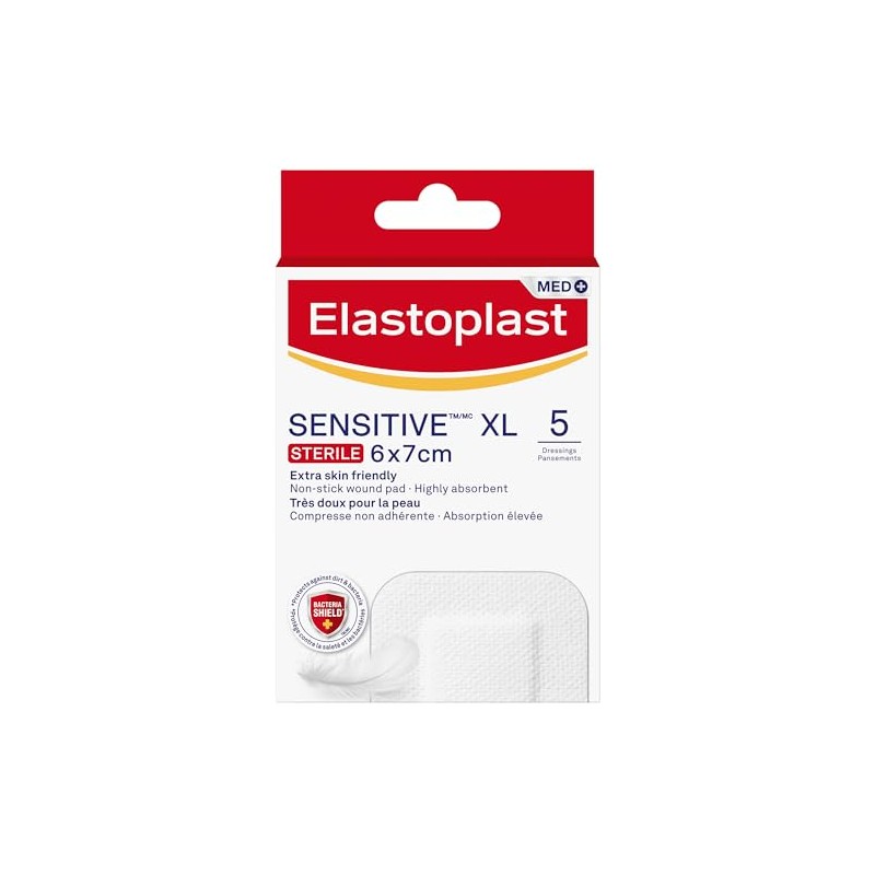 Elastoplast Sensitive XL Dressings (5 Strips) | Large Plasters for