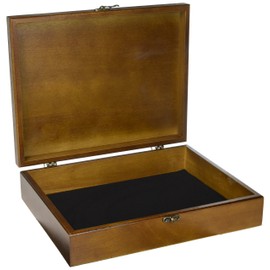 WE Games Old World Wooden Treasure Box with Brass Latch (Walnut Finish)