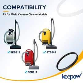 KEEPOW Replacement Clutch Belts for Miele Dirt Devil Vacuum Replace Parts 54-3301-06 Compatible with SEB213,SEB217,STB205 Models Premium Electrobrush