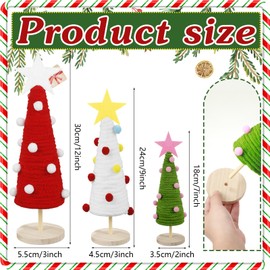 Jenaai 9 Pcs Mini Christmas Tree Christmas Table Decorations Artificial Wood Tree Christmas Home Decor Xmas Ornaments for Holiday Indoor Kitchen Home Wedding 12/9/ 7 Inch (Classic)