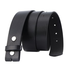 YKEBVPW Belt Without Buckle Men's Black Changeable Strap with Removable Snap Interchangeable Leather Belts for Men WomenNo Buckle Men's Belt Strap for Dress or Casual Wear 42-44"