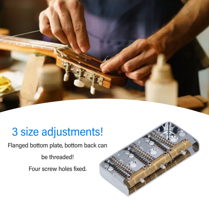 Short Electric Guitar Bridge 3 Saddle Professional Guitar Bridge Replacement