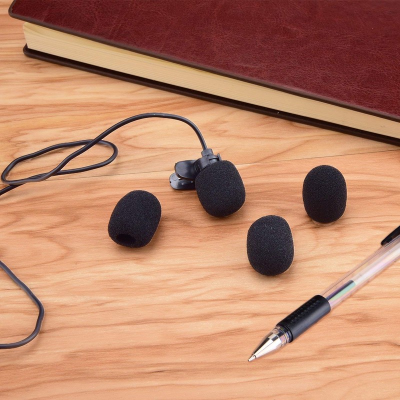 10 Piece Black L30mm x D8mm Mini Microphone Headset Windscreen
