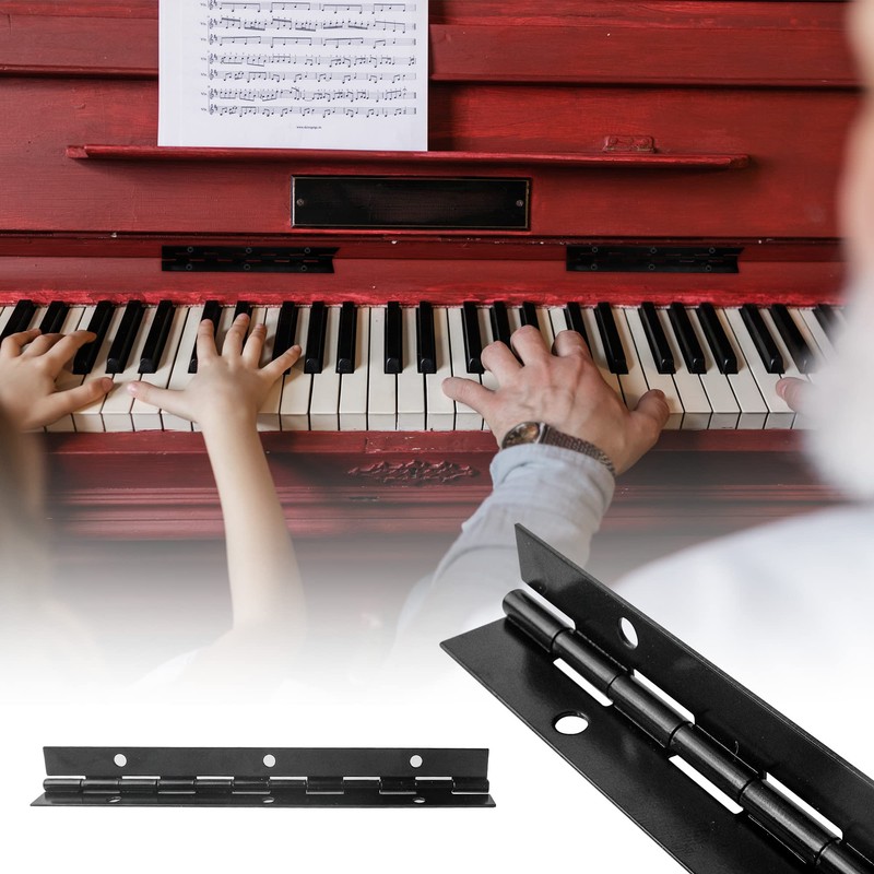 WeeGoo 10 Pcs Piano Hinges Black 6 Inch Piano Metal