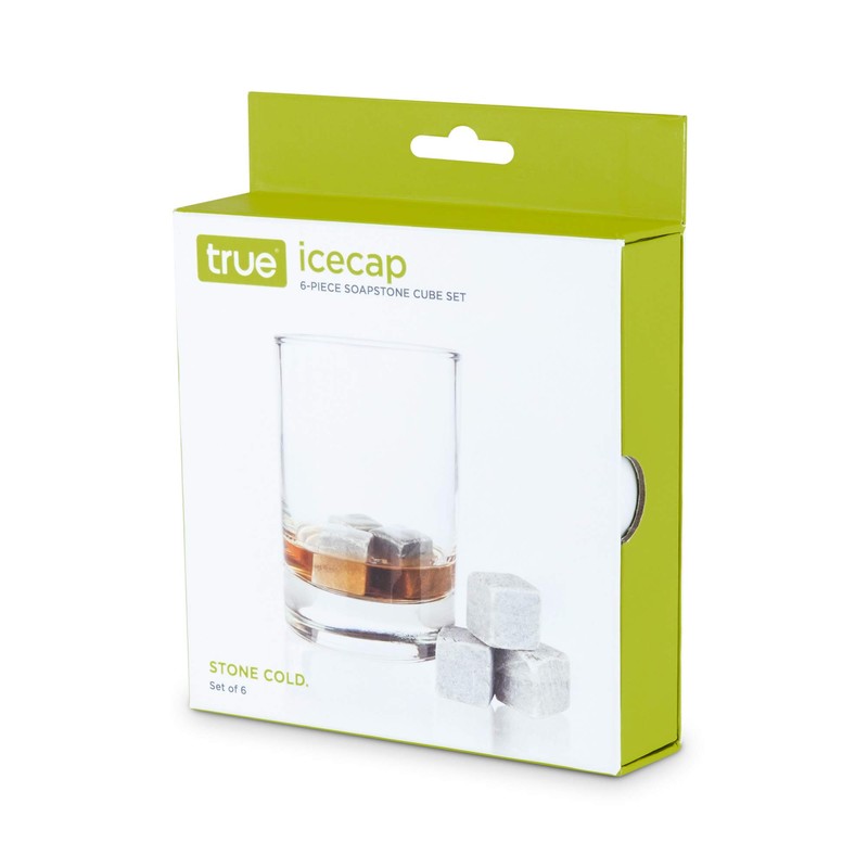 True Glacier Rocks 6 Piece Soapstone Cube Set, Grey