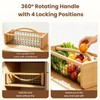Solid Wood Harvest Hod Basket with 360° Rotating & Foldable