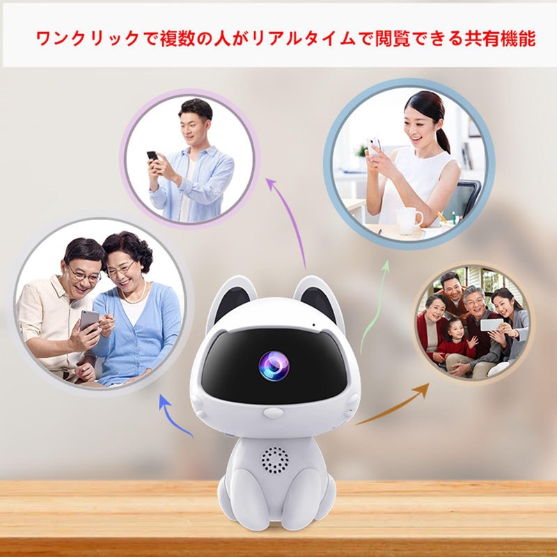 Rettru Pet Camera Wireless Surveillance Camera HD Webcam WiFi Webcam