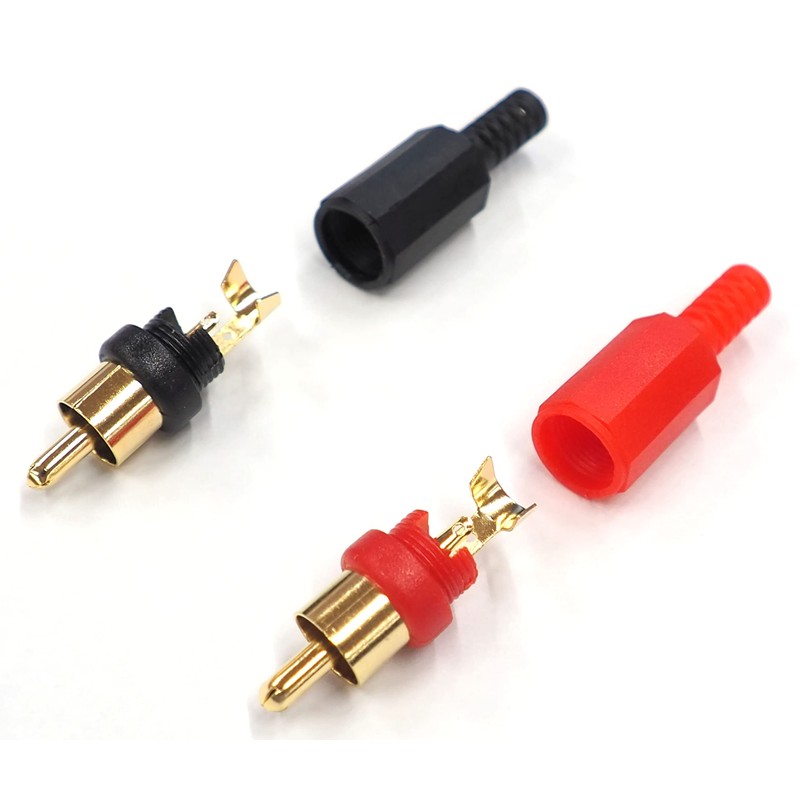 5 Each Audiophan Audio Connector RCA Plug Male DIY Connector