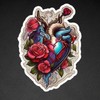 heart and rose temporary tattoo - Specification: red and blue
