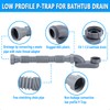 Low Profile 1 1/2 P Trap, Flexible Bathtub Shower Drain