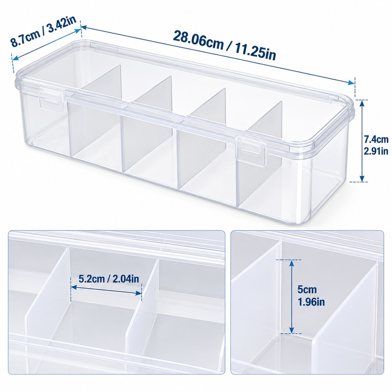Clear Cable Organizer Box for Charging Cords and Accessories –