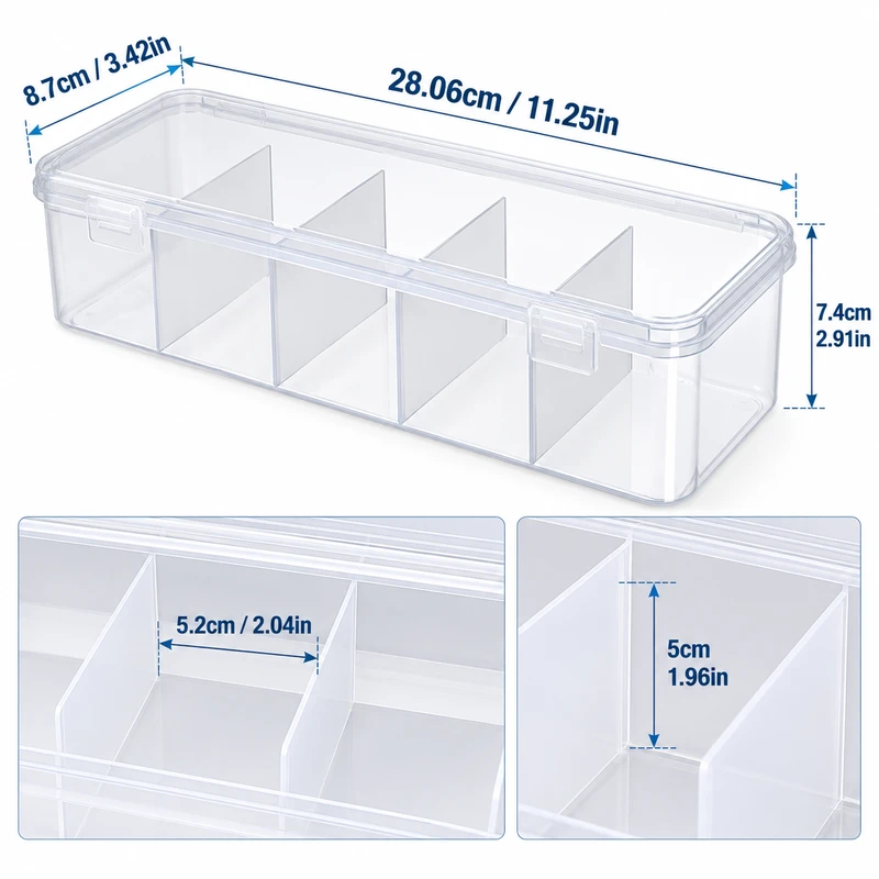 Clear Cable Organizer Box for Charging Cords and Accessories –