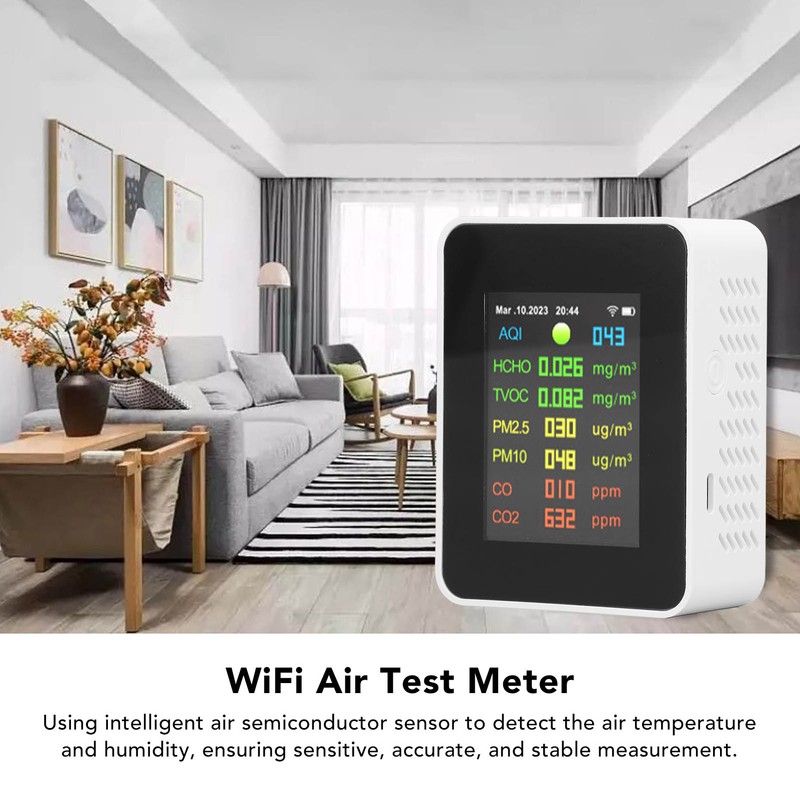 9 in 1 Air Quality Monitor WiFi Air Detector Color