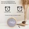 Digital Alarm Clock Round LED Voice Control Brightness Adjustable 12h