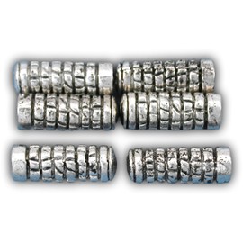 15g Bali Tube Beads Antq Silver Plated 15.5mm Approx 6