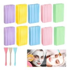 VABESSA kit 123pz Contiene 120pz Esponjas faciales Comprimida Para Limpieza Exfoliación +3pz cepillo faciales silicona