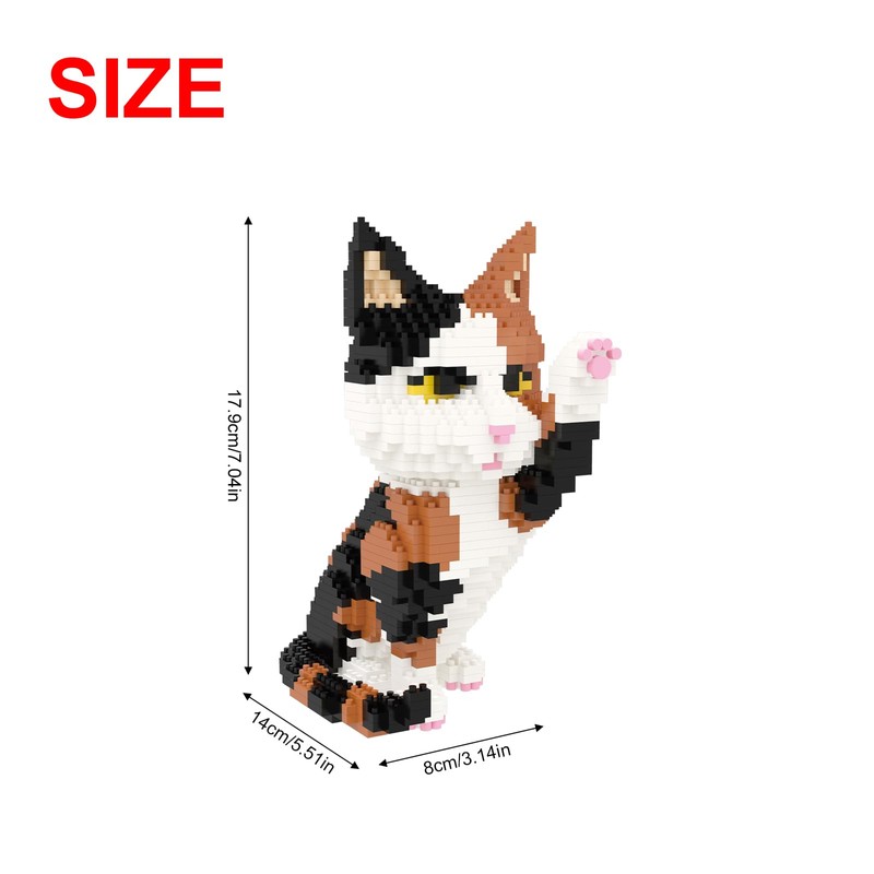 Larcele 1137 Pieces Micro Building Blocks Toy Kit, Mini Cat