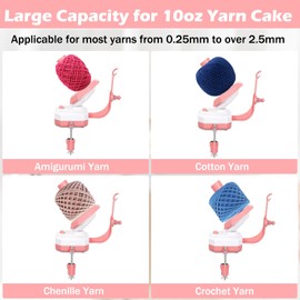 Fuerdich Yarn Winder, Electric Wool Yarn Winder, Heavy-Duty 10 Oz Large Capacity Automatic Yarn Ball Winders with Continuously Adjustable Speed Ideal Crocheting Tools for Knitting Lovers (Pink)