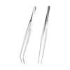 2Pcs Straight and Curved Tip Tweezers Anti-Static Tweezers Sewing Machine