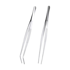 2Pcs Straight and Curved Tip Tweezers Anti-Static Tweezers Sewing Machine Tweezers, Eyelash Extension Tweezers Precision Tweezers, Curved Serrated Tip Multipurpose Tweezers