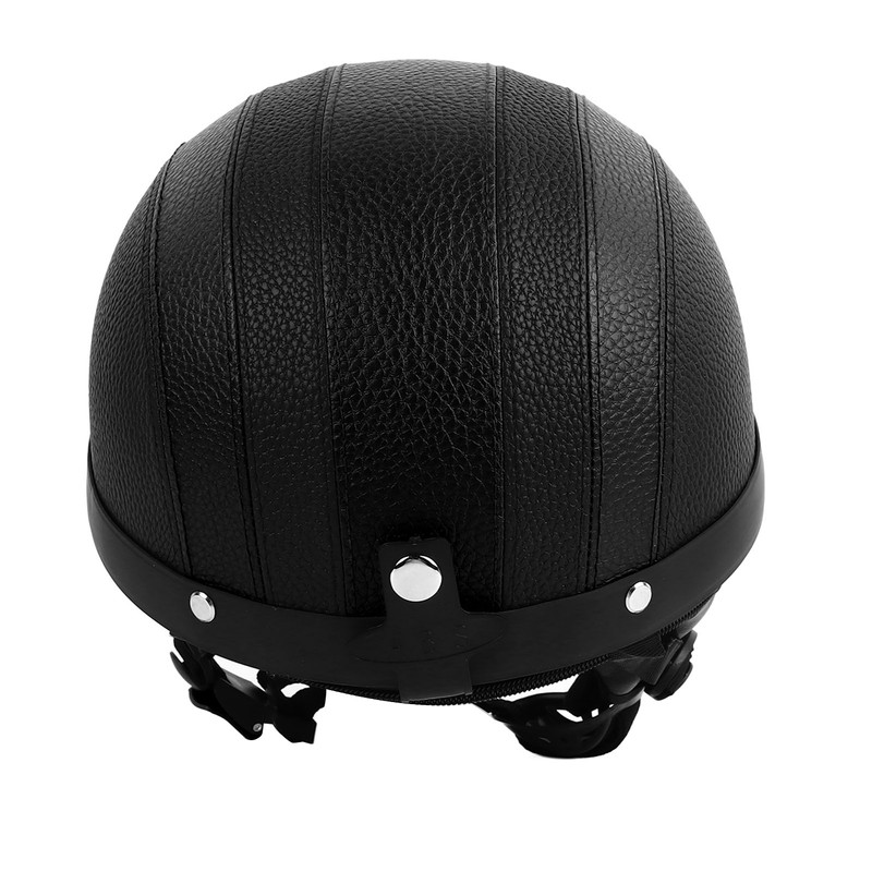 Half Helmet Breathable Sun Blocking Retro Safe PU Leather Motorcycle
