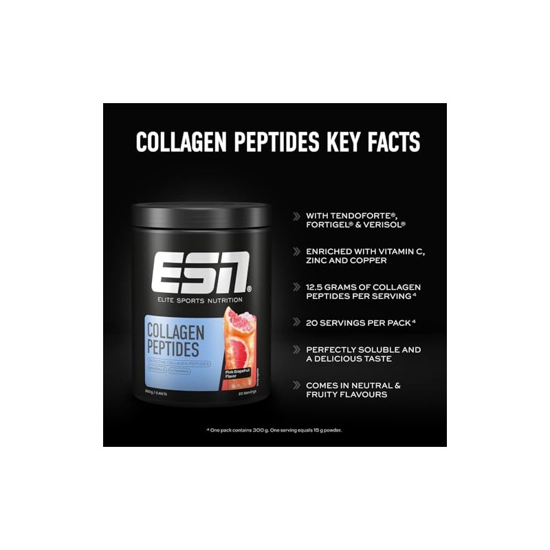 ESN Collagen Peptides, Pink Grapefruit, 300 g, 0.66 lbs, 20