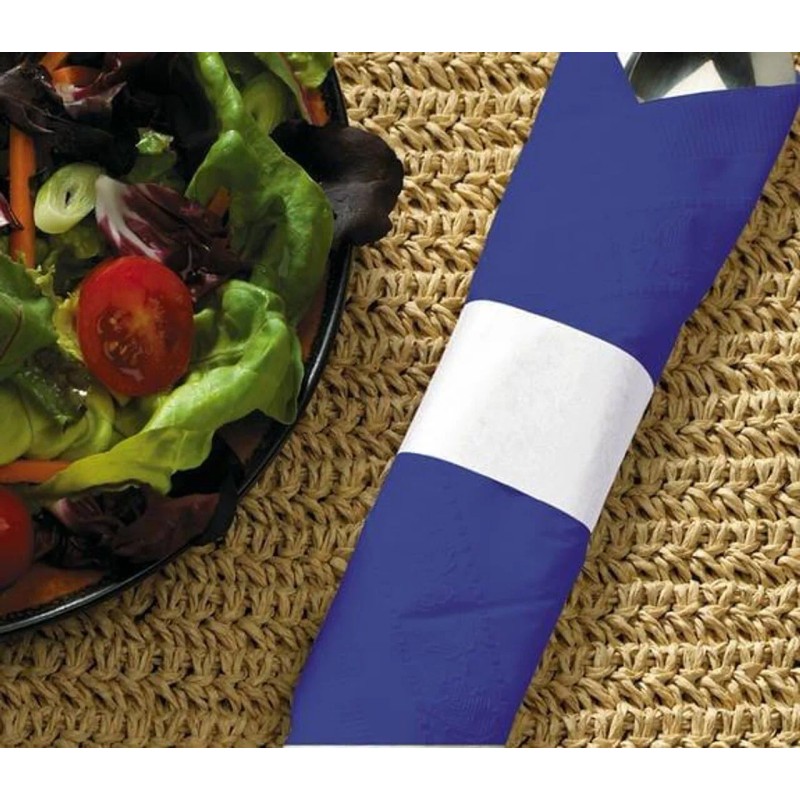 Sysco 2500ct Sysco Classic White Napkin Bands, Auto Adhesive Cutlery