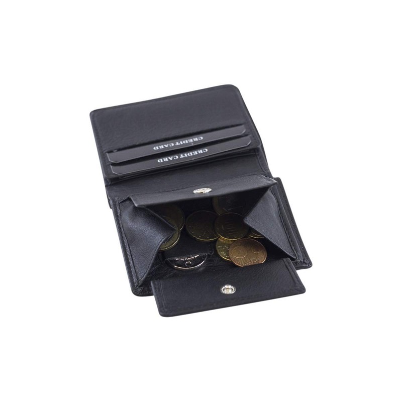 Small wallet JOCKEY CLUB, Genuine Leather, black - ''LEAS Mini-Edition''
