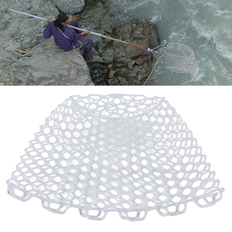 Fly Fishing Landing Net Collapsible Clear Rubber Replacement Bag for
