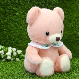 Takeoff Bear Drop Retro Pastel Bear Cute Embroidered Flowers On Collar M Pink