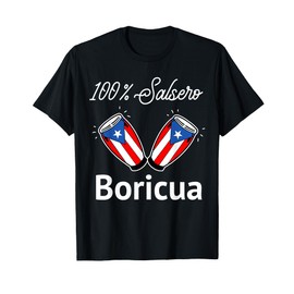 Salsa Puerto Rico Boricua Puerto Rican PR Music Salsero Flag T-Shirt