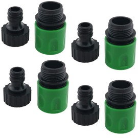 YHXiXi 4Sets 3/4 Inch Green Garden Hose Quick Connector Plastic Water Hose Fittings Male and Female Connectors Hose End Adapters with 10 Pieces Rubber Gaskets