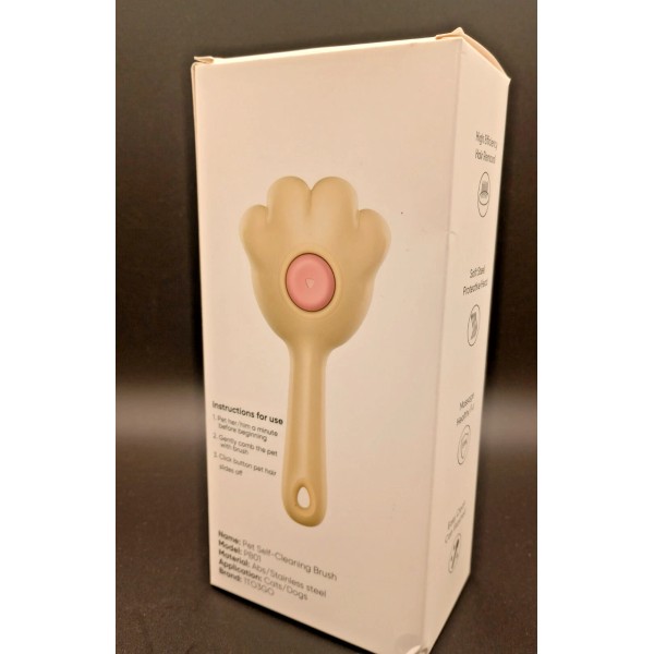 1T03GO - Pet Grooming Brush Cat/Dog Self-Cleaning Undercoat Rake -