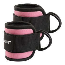 Armours Fit Ankle Straps For Cable Machine Women - Kickbacks, Glute Workouts, Lower Body Exercises - Adjustable Leg Straps with Neoprene Padding (Pink)