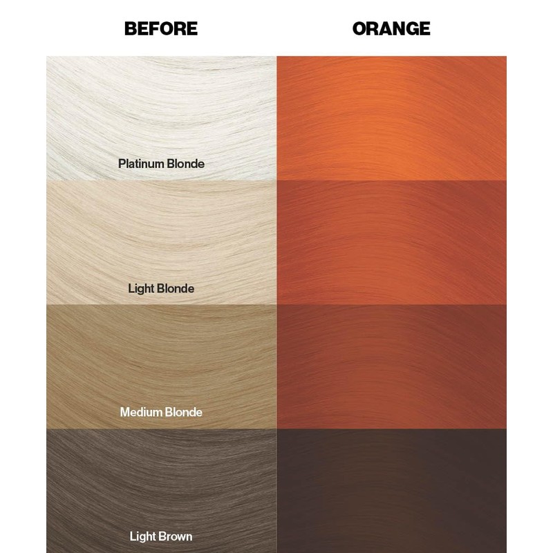 Crazy Color Vibrant Orange Semi-Permanent Hair Dye. Highly Pigmented Vibrant