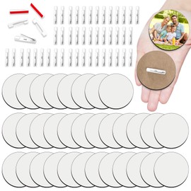 Sublimation Buttons Blanks with Pins 3 inch MDF Buttons Pins Sublimation Blanks Christmas for School Projects Sublimation Name Tags Blanks DIY Crafts (70)