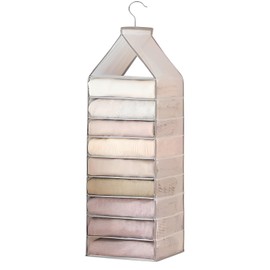 Minnhua 9 Shelves Hanging Wardrobe Storage Organiser Hanging Wardrobe Organiser Hanging Storage Shelves Foldable Hanging Closet Organizer Clothes Organizer Space Saving for Clothing