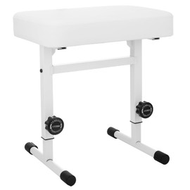 TENTOTEN Piano Bench Adjustable Height, Piano Stool with Padded Comfortable Piano Seat for Piano & Keyboard Bench for Musicians Piano Stool, White