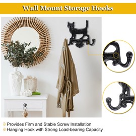 OwnMy Cast Iron Cat Key Holder Decorative Wall Coat Hooks Cat Keys Hooks