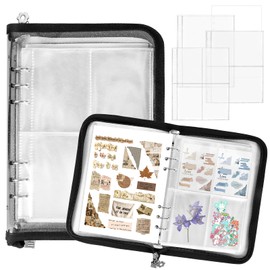 VOKOY 41 Pcs Sticker Collecting Album Set, A5 Reusable Sticker Display Storage Organizer Binder Sticker Keeper Holder Book with 140 Pockets 10 Blank Release Paper and Zipper Closure