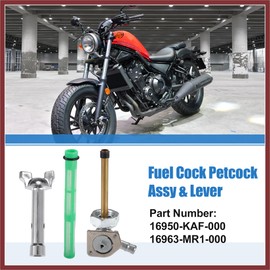HEROFFIX Fuel Petcock Kit for Honda Shadow VLX 600 VT600CD Deluxe 1988-1998 Fuel Gas Tank Switch Valve Petcock 16950-KAF-000,16963-MR1-000 Replace Parts