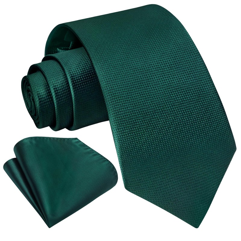 Enlision Men's Plain Ties and Pocket Square Set Classic Wedding