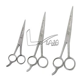 LAJA Imports 3 Pairs ICE Tempered Stainless Steel Styling Hair Cutting Scissors Barber Trimming Shears 4.5" 6.5" 7.5"
